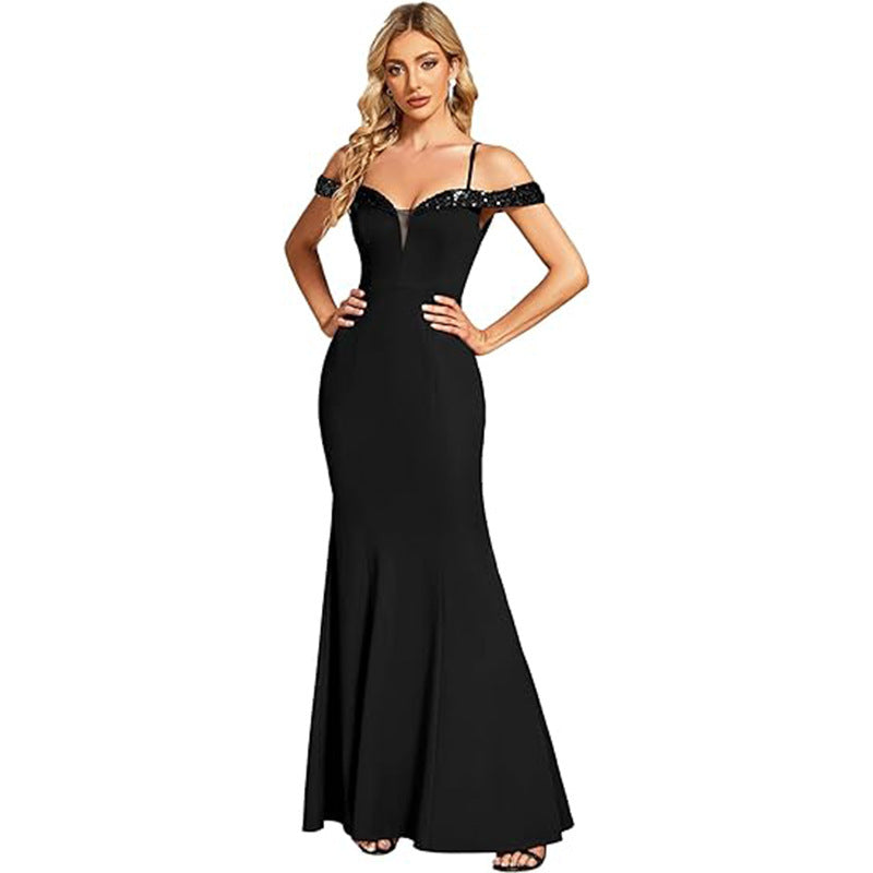 Women’s Off-Shoulder Floor-Length Dress