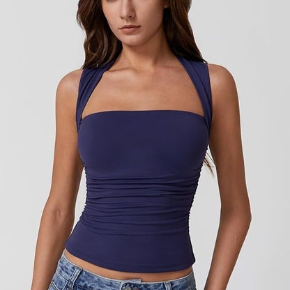 Women’s Sleeveless Square-Neck Fitted Top